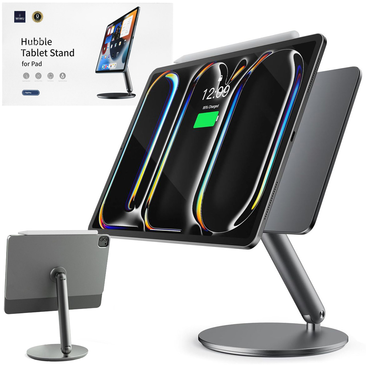 Regulowany Stojak Biurkowy Uchwyt Magnetyczny | Aluminiowy do Apple iPad Pro 13 M5 2025 8 gen.