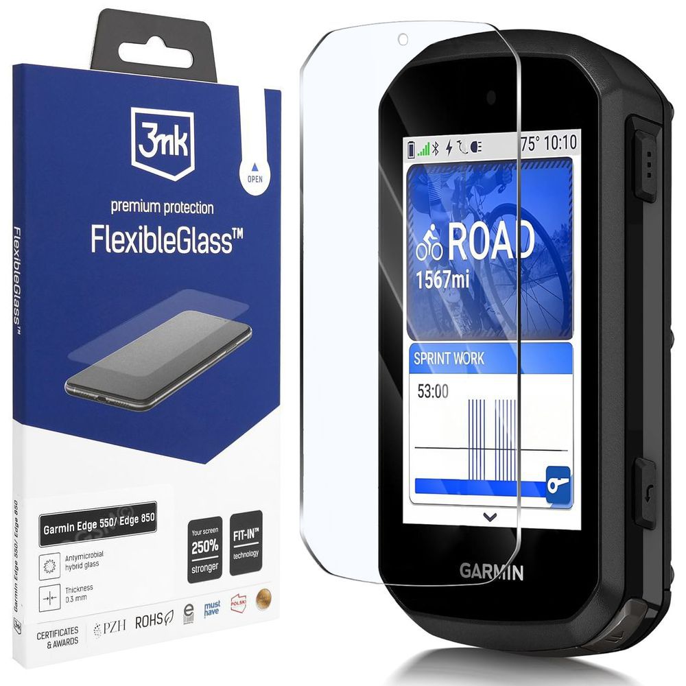 3mk Flexible Glass | Nietłukące Szkło Hybrydowe do Garmin Edge 550 / Edge 850