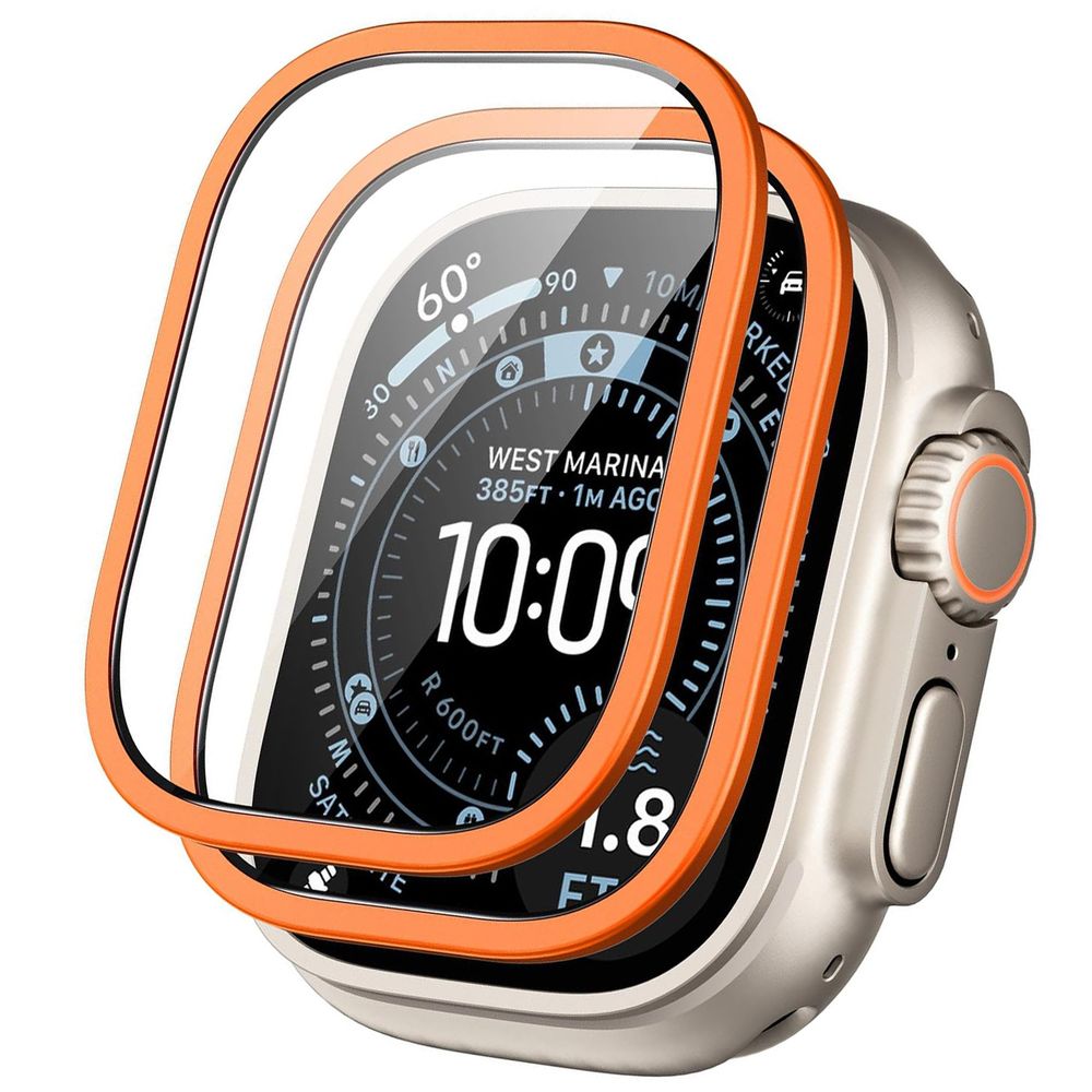 2x Szkło Hartowane ALUMINIUM Glass | Cosmic Orange do Apple Watch Ultra 3/2/1