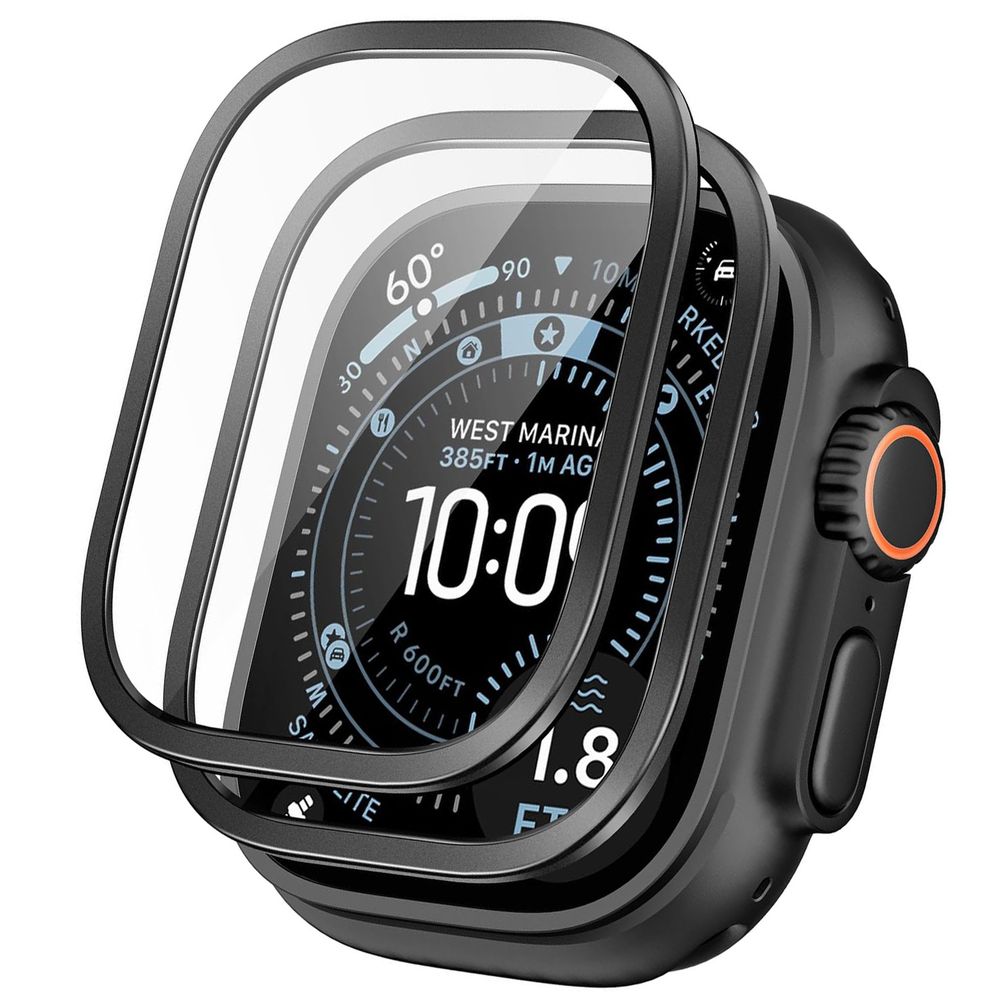2x Szkło Hartowane ALUMINIUM Glass | Black do Apple Watch Ultra 3/2/1