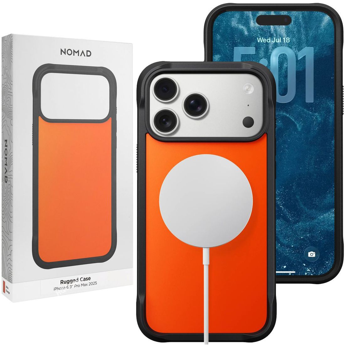 Etui NOMAD Rugged Case MagSafe | Ultra Orange do Apple iPhone 17 Pro Max