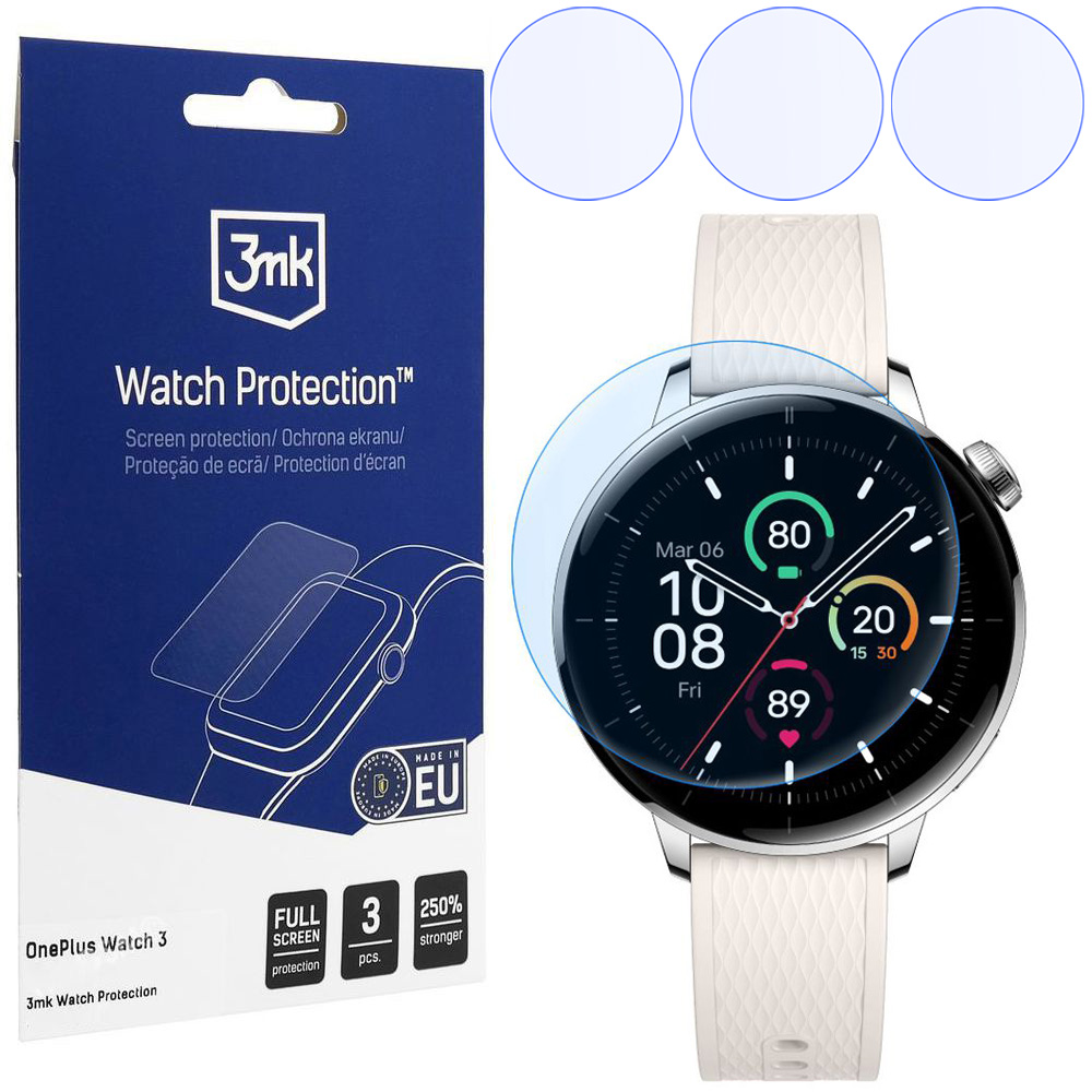 3x Folia Hydrożelowa 3mk Watch Protection do OnePlus Watch 3 43mm