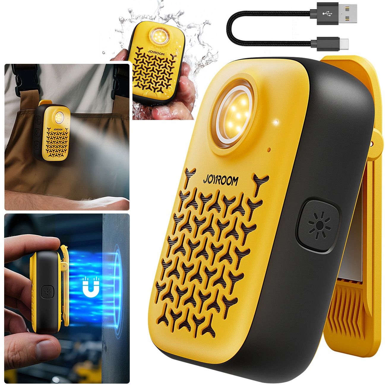 Joyroom Maya MS03 | Głośnik Bezprzewodowy Bluetooth 5.4 na Klips Magnes + Latarka | Żółty