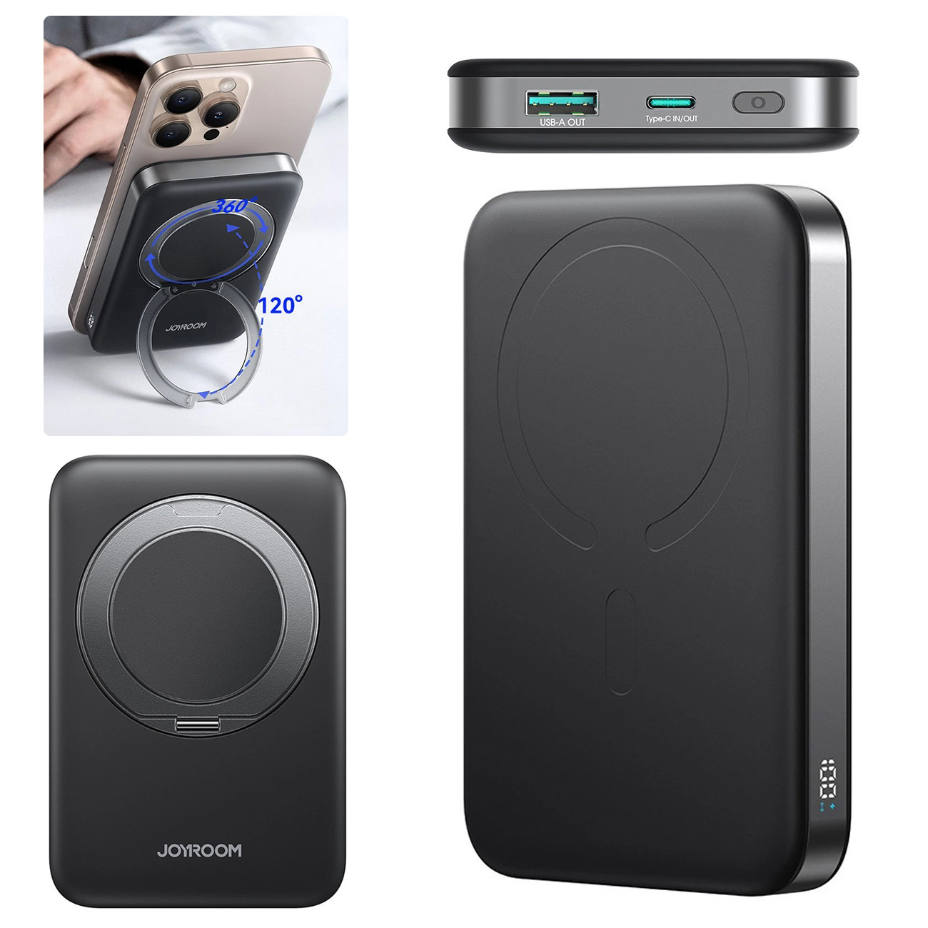 Joyroom | Powerbank 22.5W z MagSafe 15W i Podstawką | 10000mAh do Apple iPhone