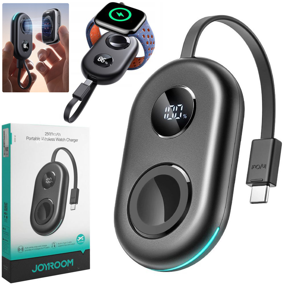 JoyRoom | Kompaktowa Ładowarka 3W Powerbank Bezprzewodowy Brelok 2500mAh do Apple Watch
