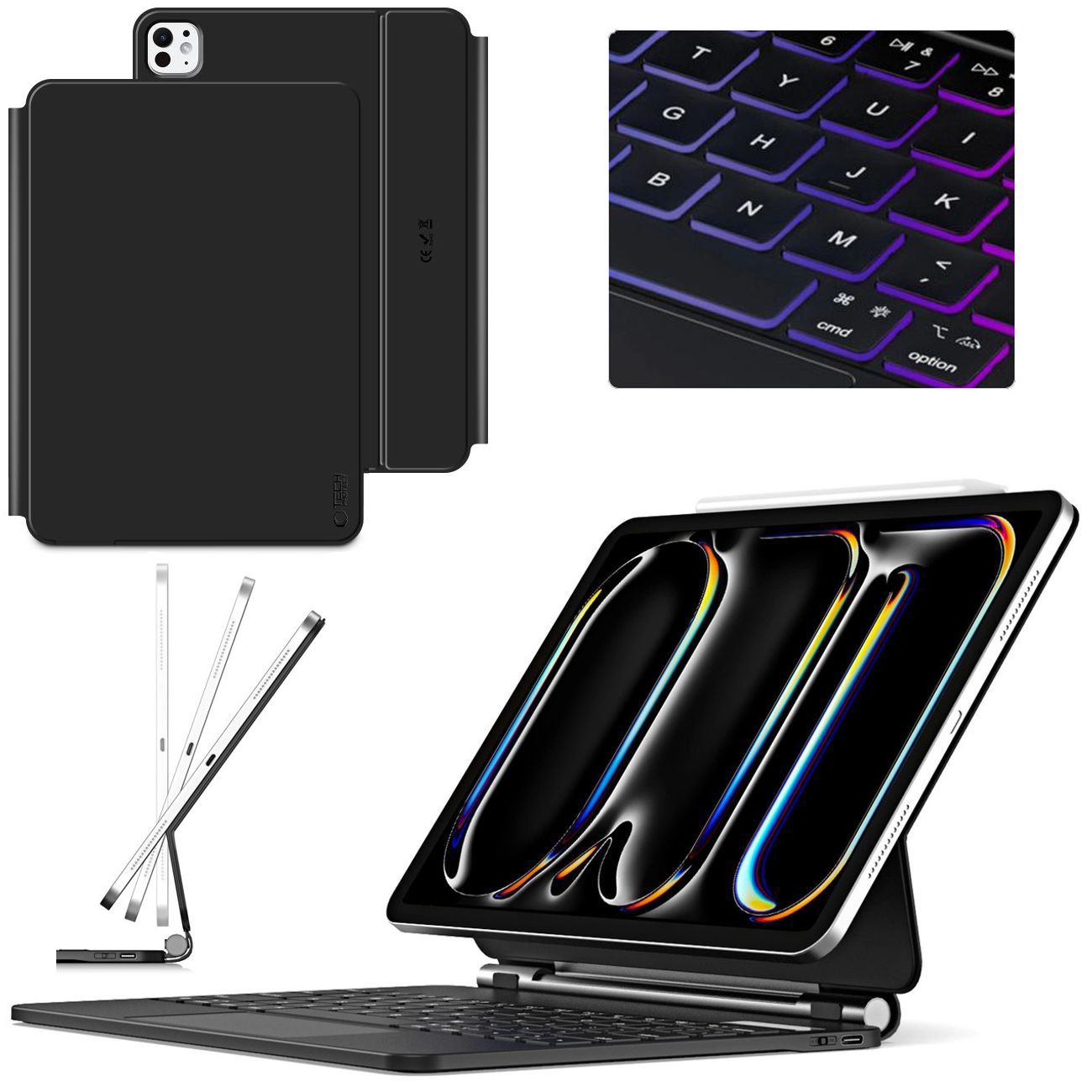 Magic Keyboard PRO | Etui Klawiatura z Podświetleniem | Czarna do Apple iPad Pro 13 M5 2025 8 gen.