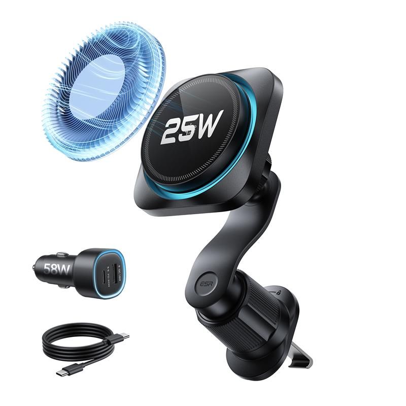 ESR OMNILOCK CRYOBOOST MAGNETIC MAGSAFE VENT CAR MOUNT WIRLESS CHARGER Qi2.2 25W