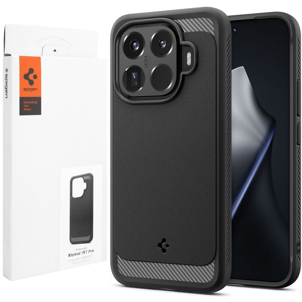 Etui SPIGEN Rugged Armor | Black do Xiaomi 15T Pro 5G