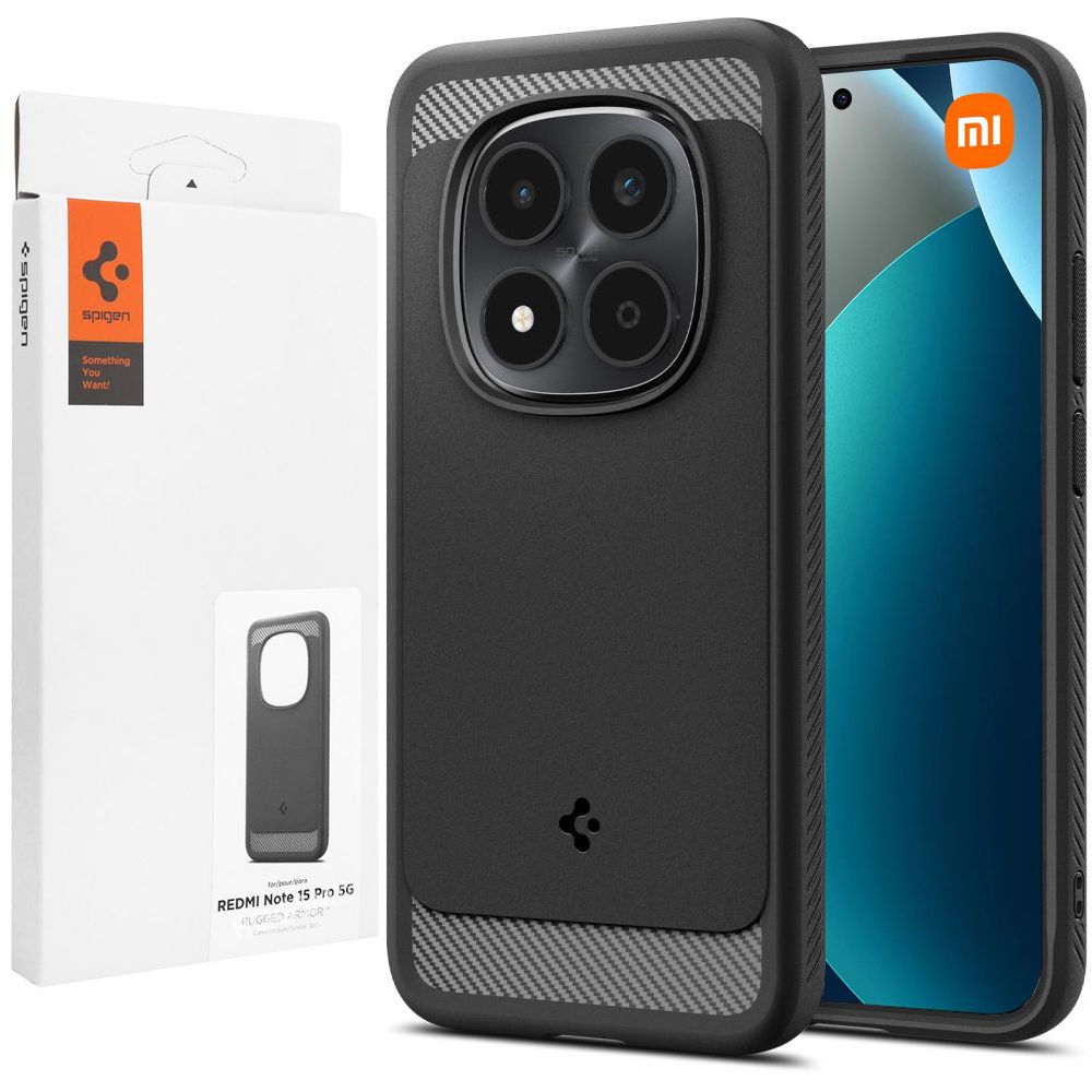 Etui SPIGEN Rugged Armor | Black do Xiaomi Redmi Note 15 Pro 5G