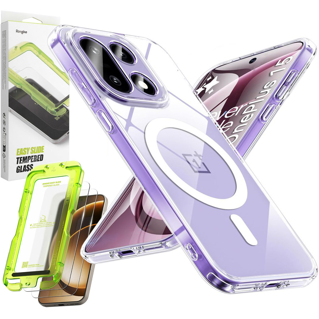 Etui Hybrydowe Clear Case z MagSafe | Crystal + 2x SZKŁO Ringke do OnePlus 15