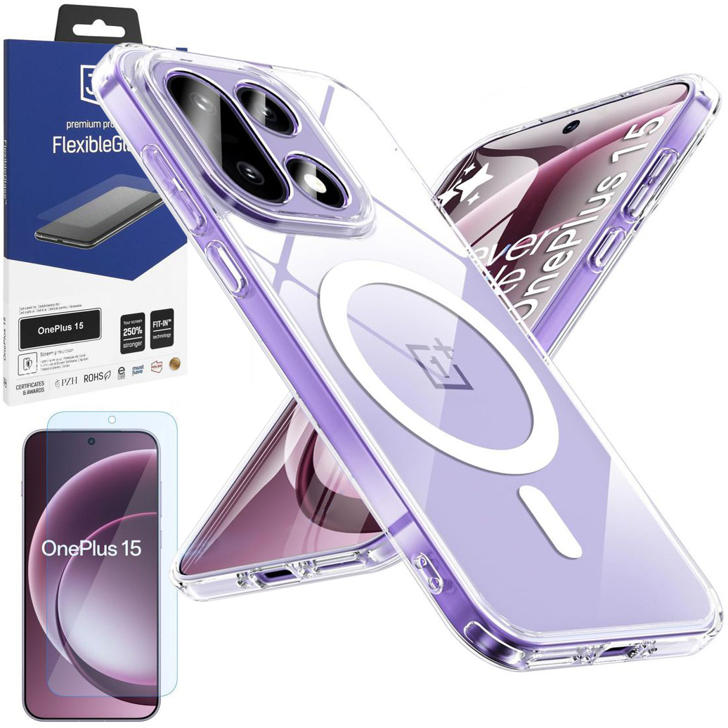 Etui Hybrydowe Clear Case z MagSafe | Crystal + SZKŁO 3mk do OnePlus 15