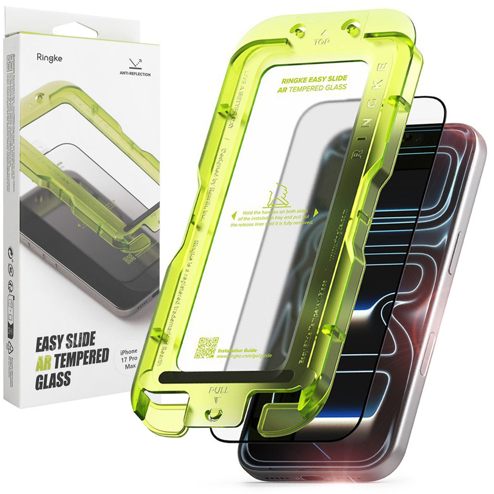 Szkło Hartowane RINGKE ANTYREFLEKSYJNE Easy Slide + Aplikator do Apple iPhone 17 Pro Max