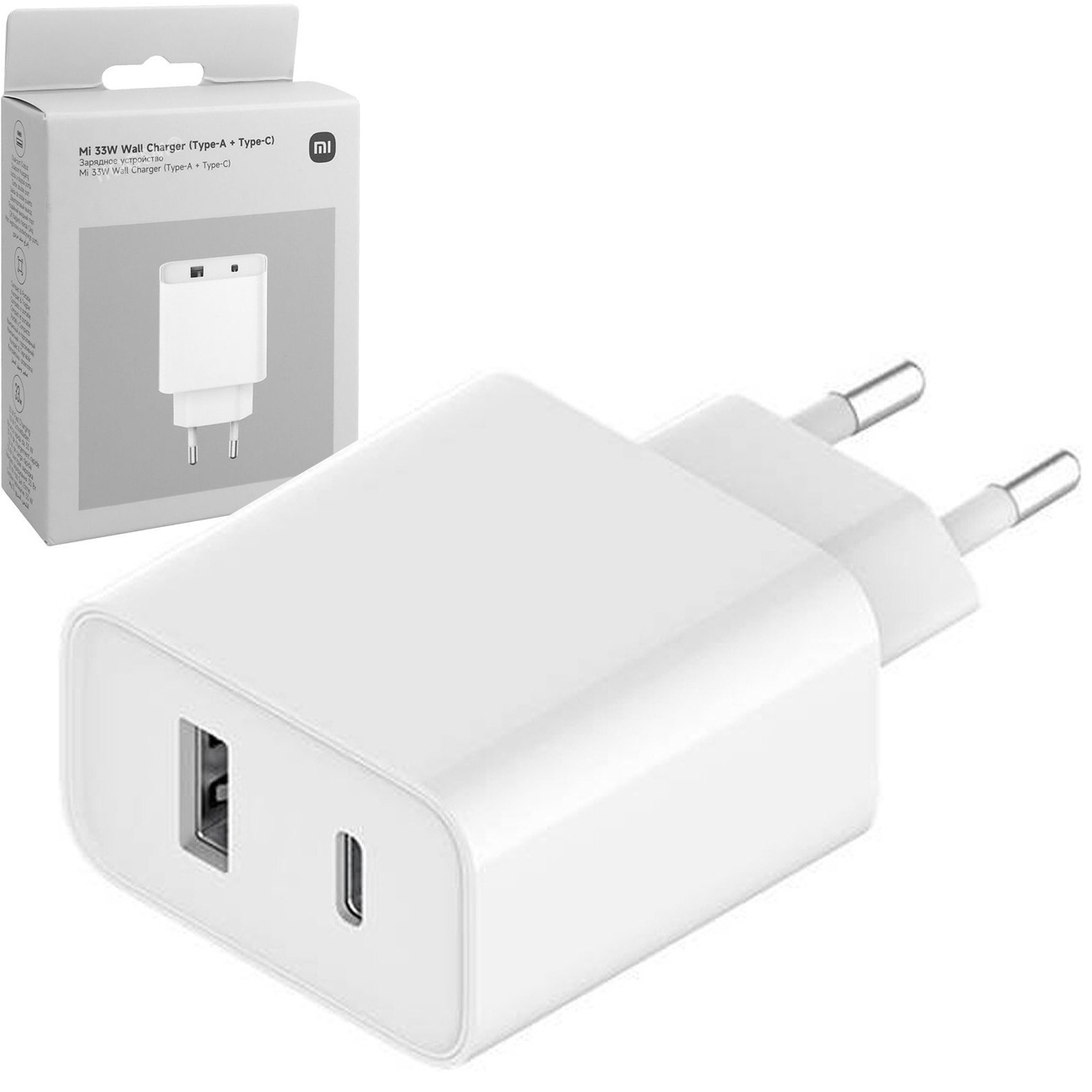 Xiaomi 33W Wall Charger | Ładowarka Sieciowa USB-A i USB-C | Biała BOX