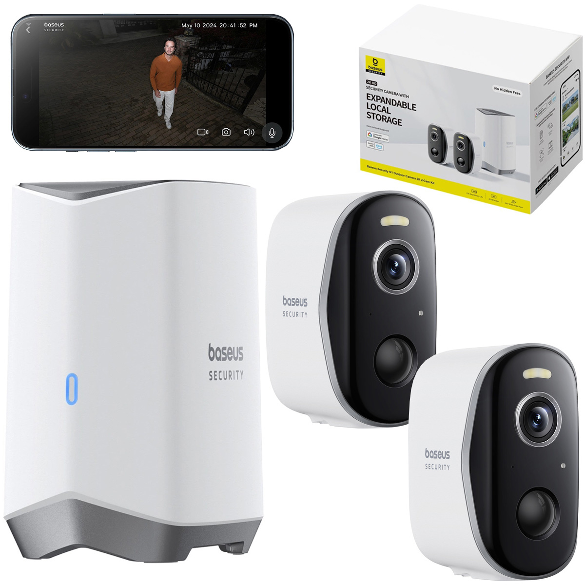 Baseus Security N1 Plus | Monitoring Bezprzewodowy | 2 Kamery 2K + Zewnętrzna Pamięć