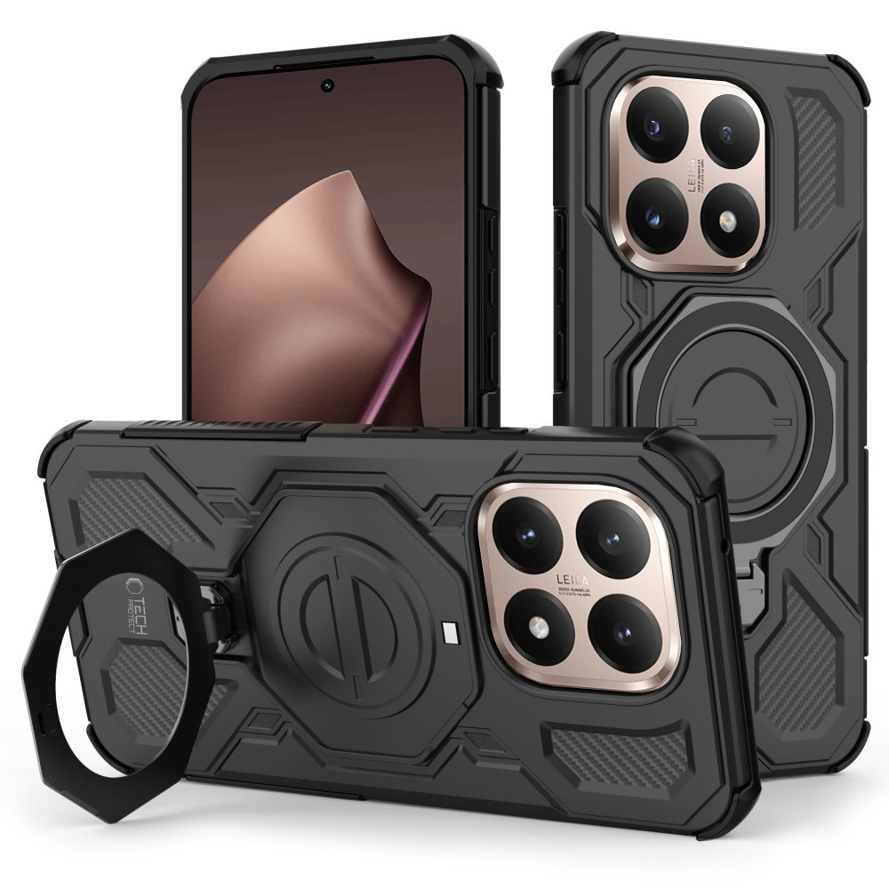 Pancerne Etui MagSafe Ring Stand | Czarne do Xiaomi 15T 5G
