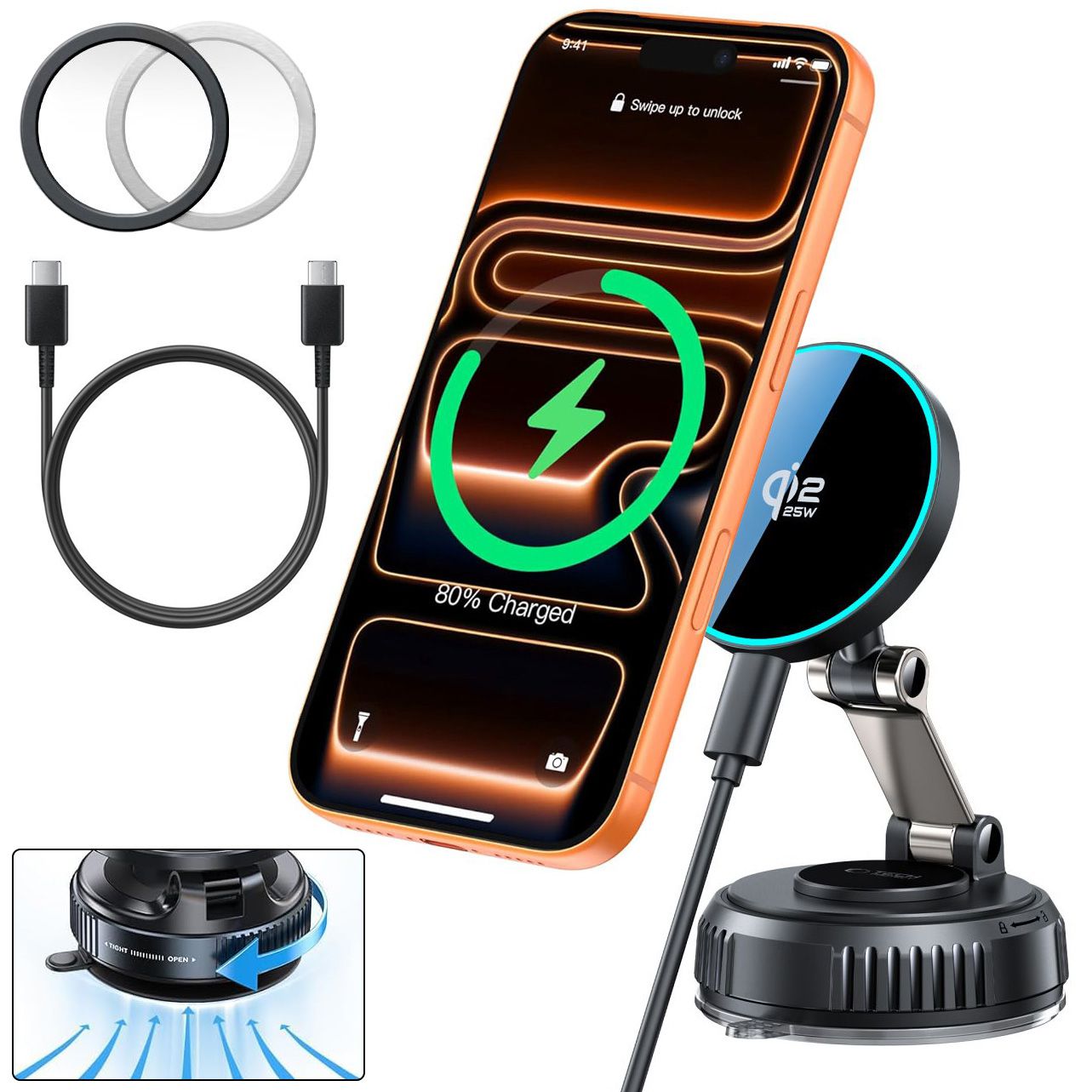 TP | Uchwyt Samochodowy Qi2.2 z Ładowaniem Bezprzewodowym | na Kokpit