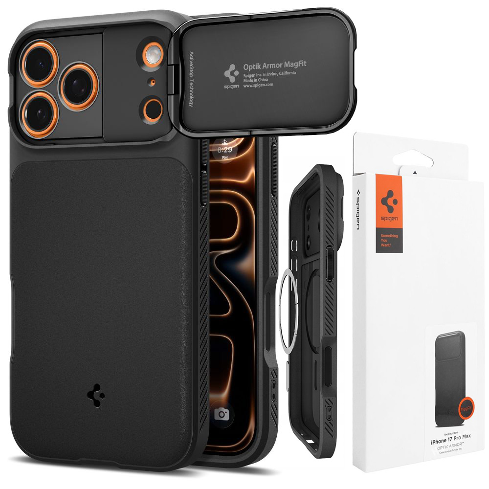 Etui SPIGEN Optik Armor MagSafe | Black do Apple iPhone 17 Pro Max