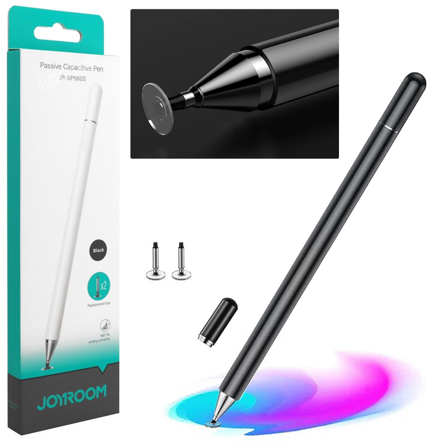 Joyroom | Pasywny Uniwersalny Rysik Pojemnościowy do Telefonów i Tabletów | Android i iOS | Czarny