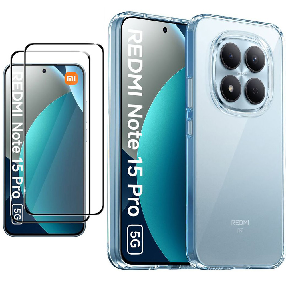 Etui Hybrydowe Matte Case z MagSafe | Black + 2x SZKŁO 5D do Xiaomi Redmi Note 15 Pro 5G