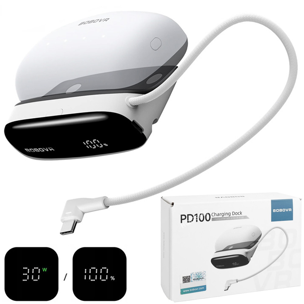 BoboVR PD100 Charging Dock | Stacja Ładująca Powerbank 30W do Baterii B100 | Oculus Meta Quest 3/3s