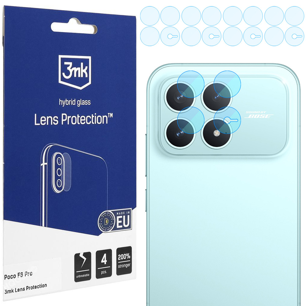 4x 3mk Lens Protection | Szkło Hybrydowe na Obiektyw Aparat do Xiaomi POCO F8 Pro