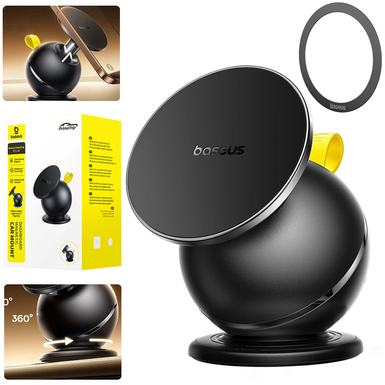 Baseus PrimeTrip | Wysuwany Magnetyczny Uchwyt Samochodowy z MagSafe | 360° | na Kokpit