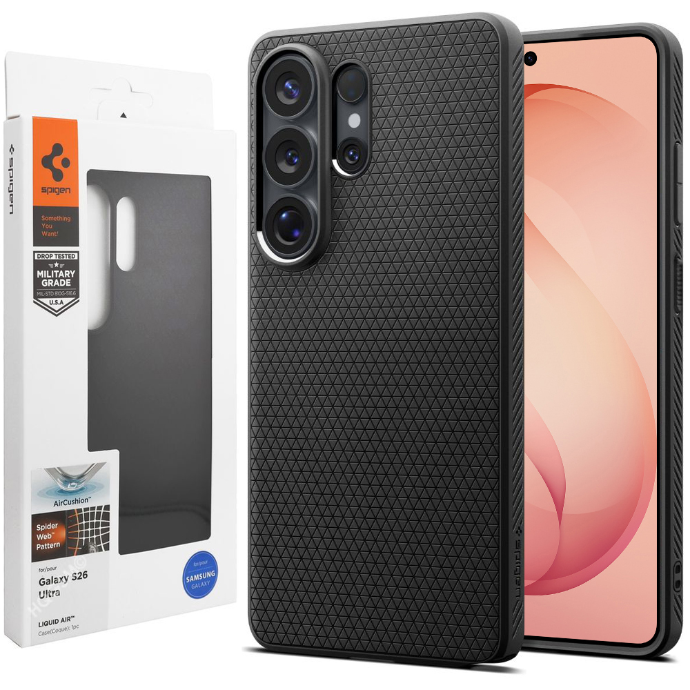 Etui SPIGEN Liquid Air | Matte Black do Samsung Galaxy S26 Ultra