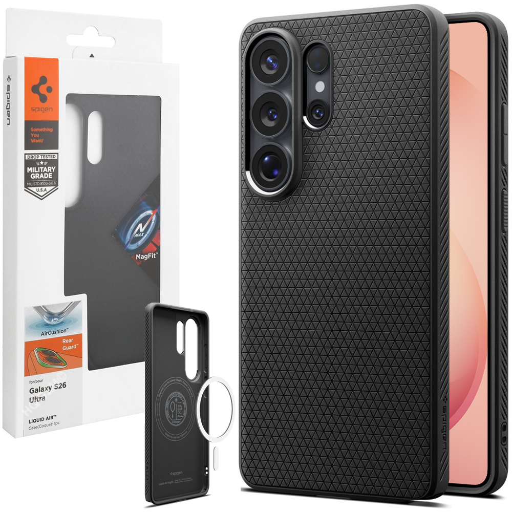 Etui SPIGEN Liquid Air MagSafe | Matte Black do Samsung Galaxy S26 Ultra