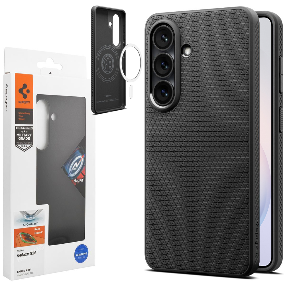 Etui SPIGEN Liquid Air MagSafe | Matte Black do Samsung Galaxy S26