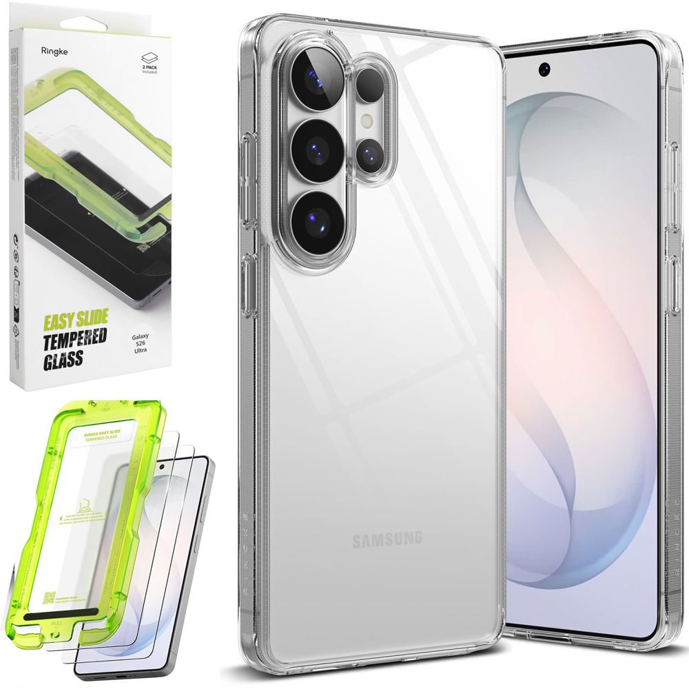 Etui RINGKE Fusion | Bezbarwne | Clear + 2x SZKŁO Ringke do Samsung Galaxy S26 Ultra