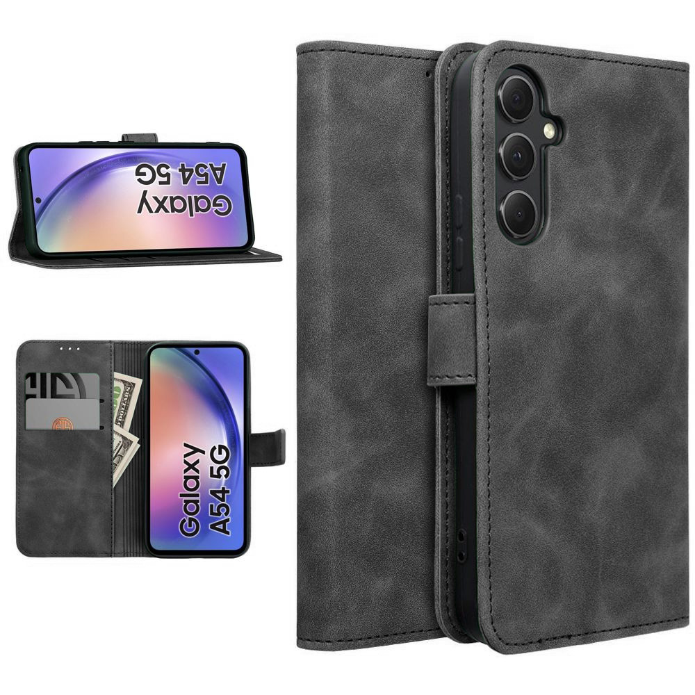 Etui z Klapką Wallet Case | Szare do Samsung Galaxy A54 5G