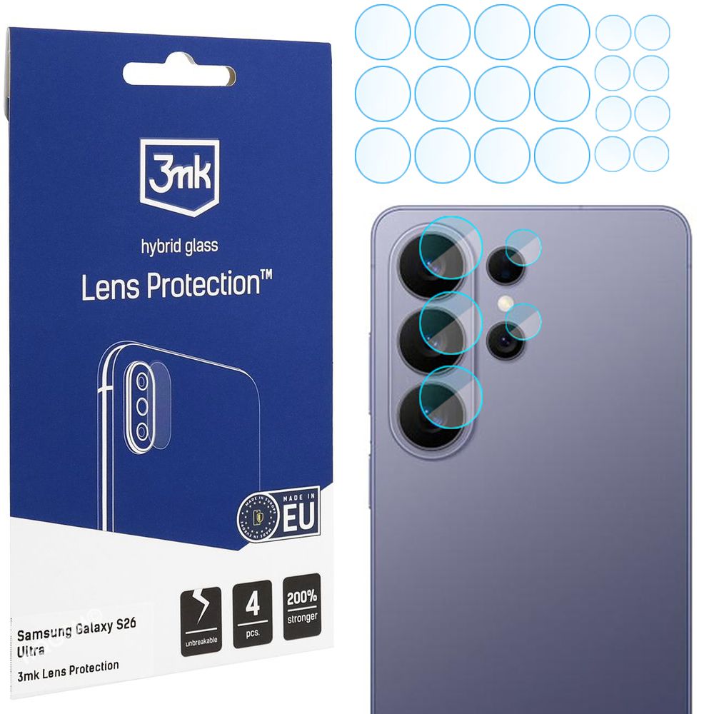 4x 3mk Lens Protection | Szkło Hybrydowe na Obiektyw Aparat do Samsung Galaxy S26 Ultra