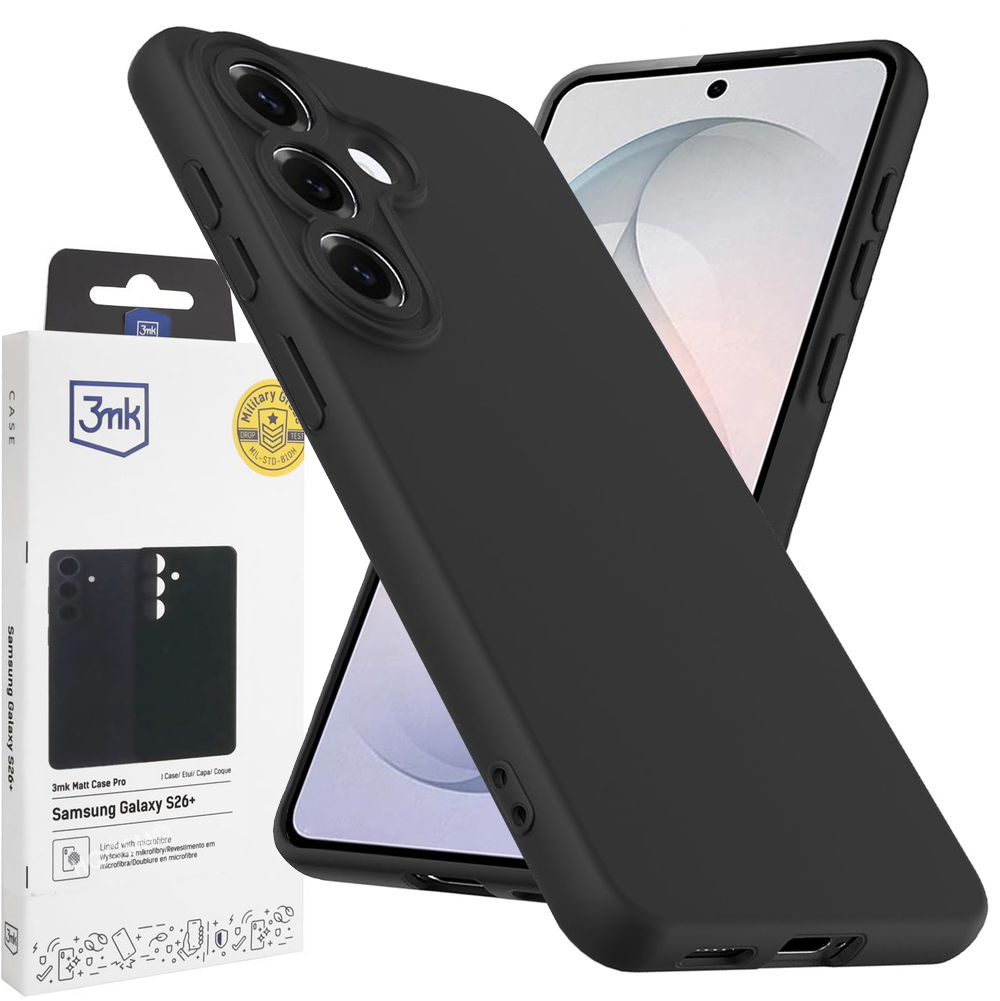 Cienkie Etui 3mk Matt Case Pro | Black do Samsung Galaxy S26+ Plus