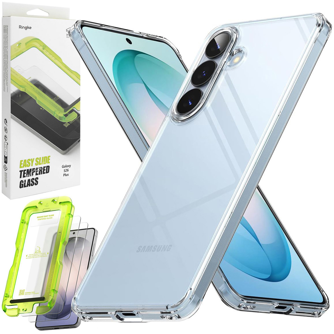Etui RINGKE Fusion | Bezbarwne | Clear + 2x SZKŁO Ringke do Samsung Galaxy S26+ Plus