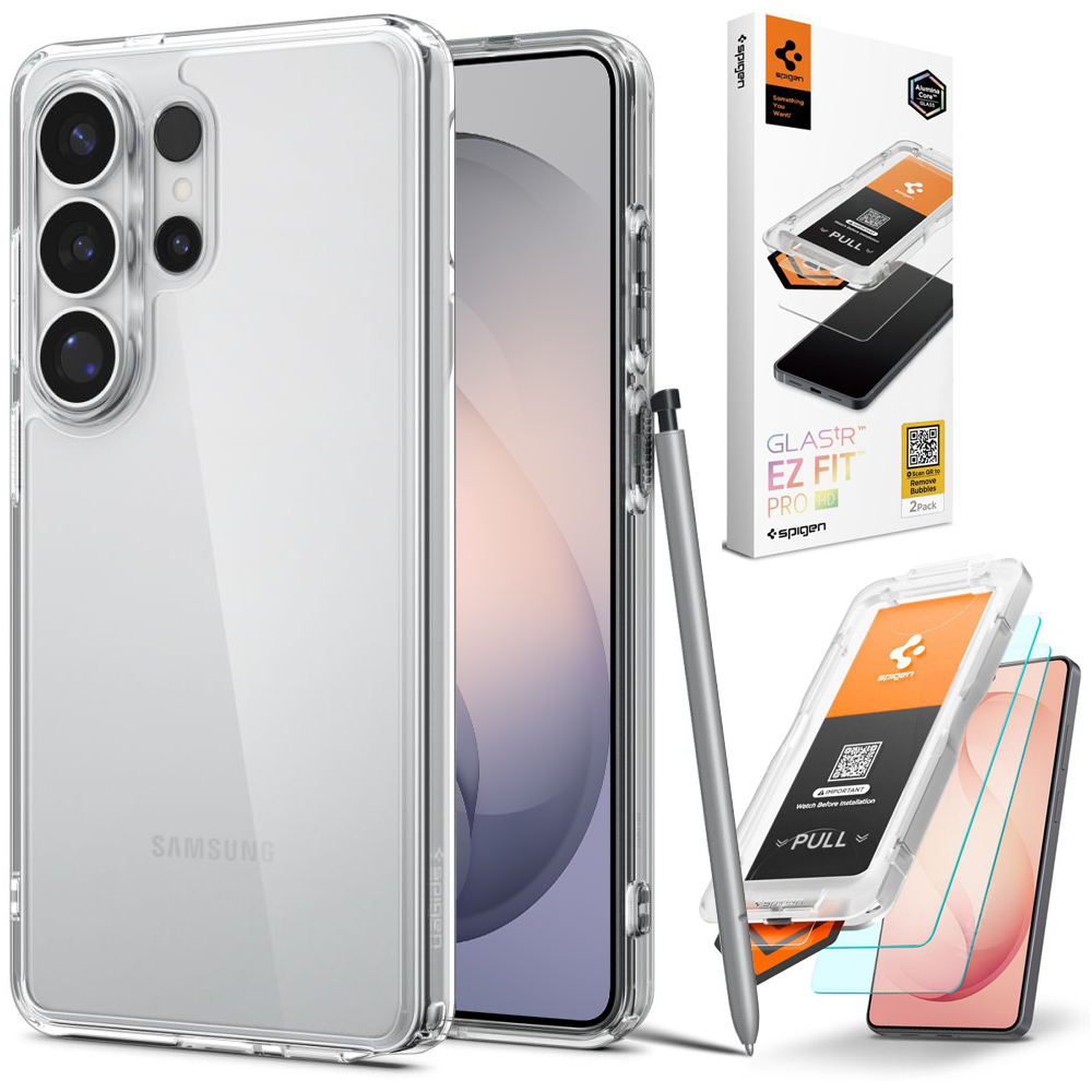 Etui SPIGEN Ultra Hybrid | Crystal Clear + 2x SZKŁO Spigen do Samsung Galaxy S26 Ultra