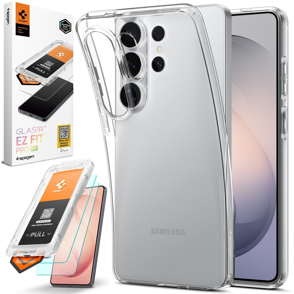 Etui SPIGEN Liquid Crystal | Crystal Clear + 2x SZKŁO Spigen do Samsung Galaxy S26 Ultra