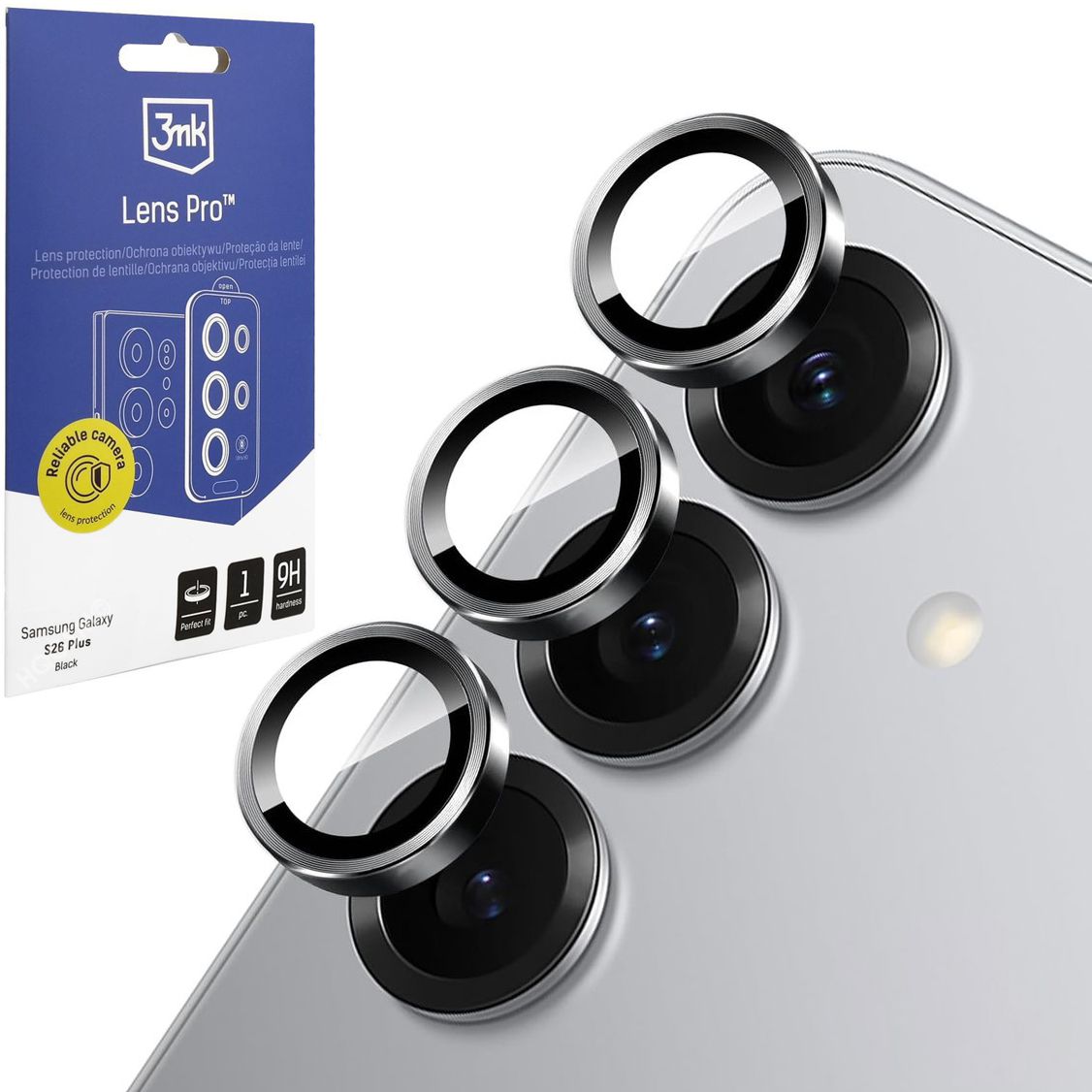 3mk Lens Pro | Osobne Szkła na Aparat | Czarne do Samsung Galaxy S26+ Plus