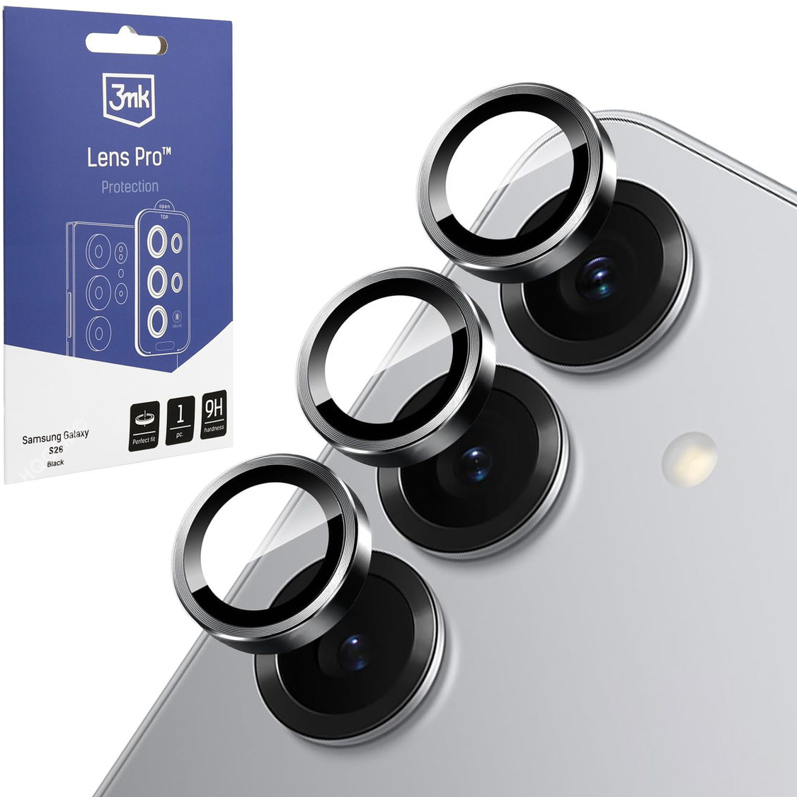 3mk Lens Pro | Osobne Szkła na Aparat | Czarne do Samsung Galaxy S26