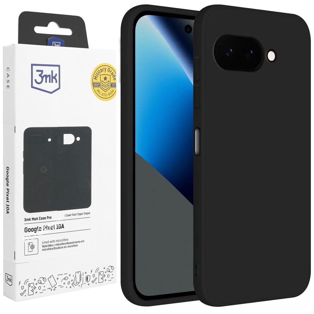 Cienkie Etui 3mk Matt Case Pro | Black do Google Pixel 10a