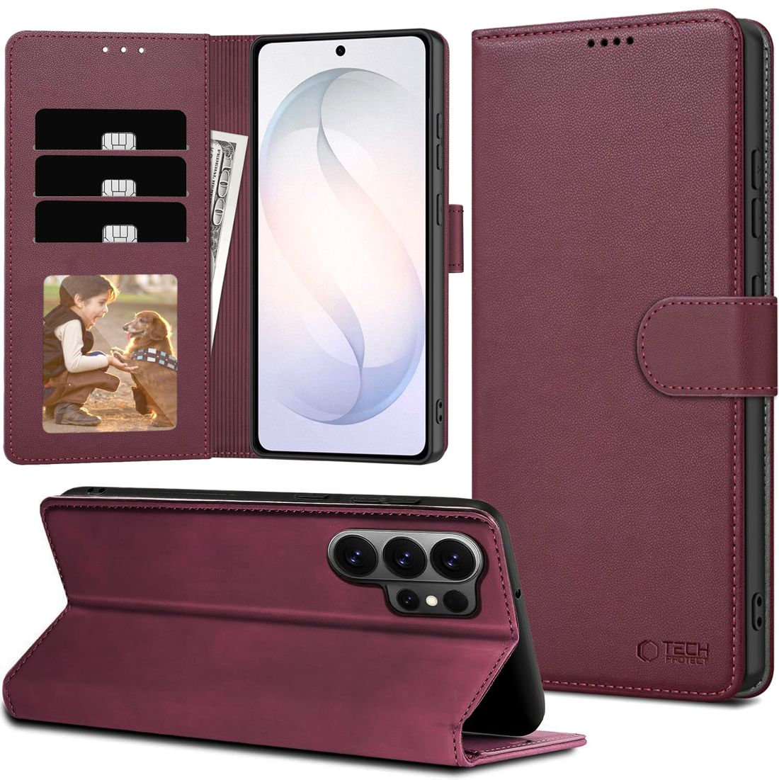 Etui z Klapką Wallet Case | Burgundowe do Samsung Galaxy S26 Ultra
