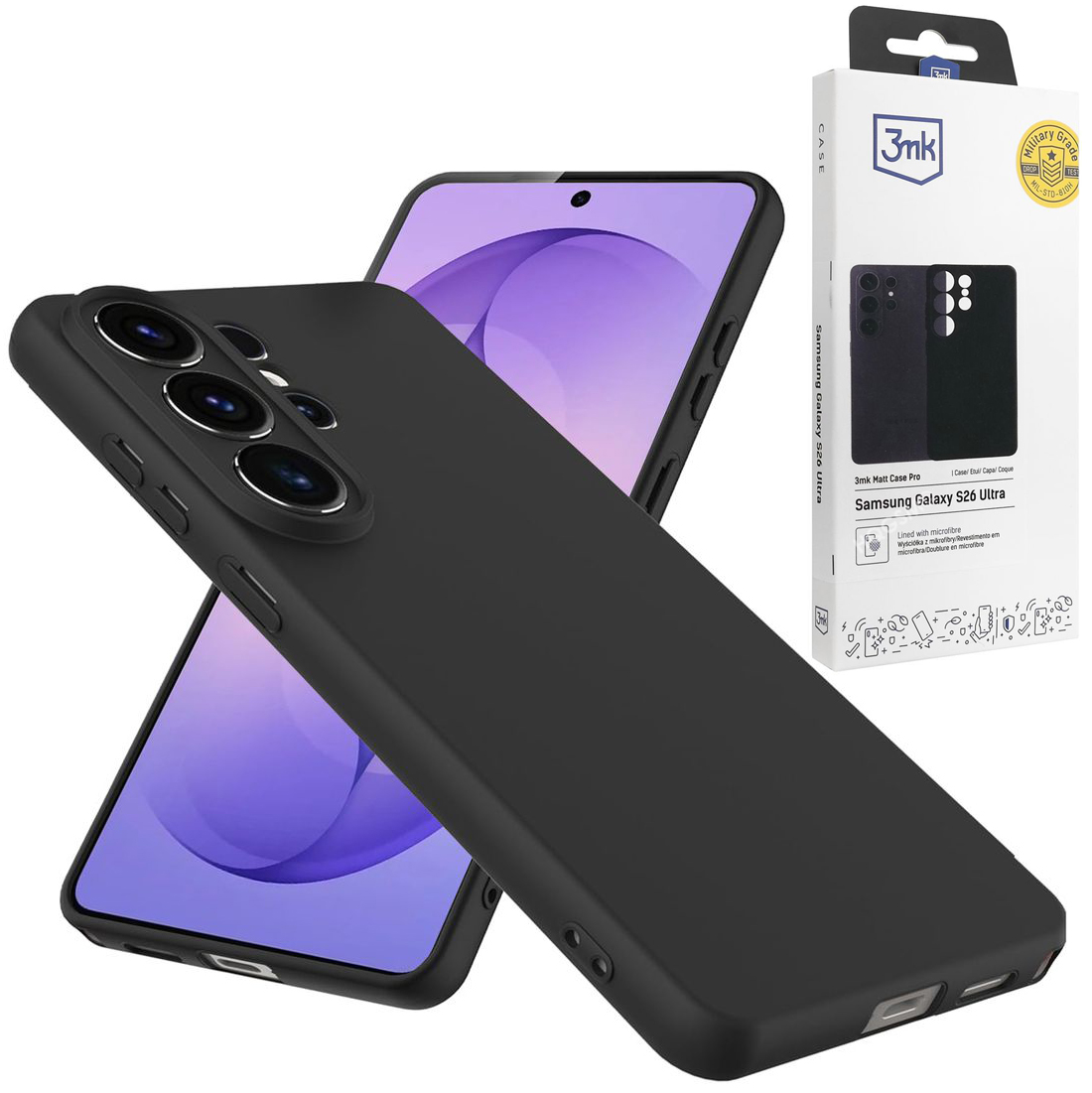Cienkie Etui 3mk Matt Case Pro | Black do Samsung Galaxy S26 Ultra