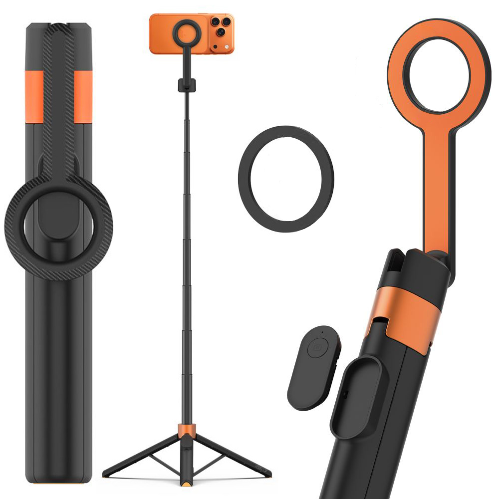 Magnetyczny Selfie Stick Bluetooth 2w1 | Statyw Tripod + Pilot | 150cm + Blaszka