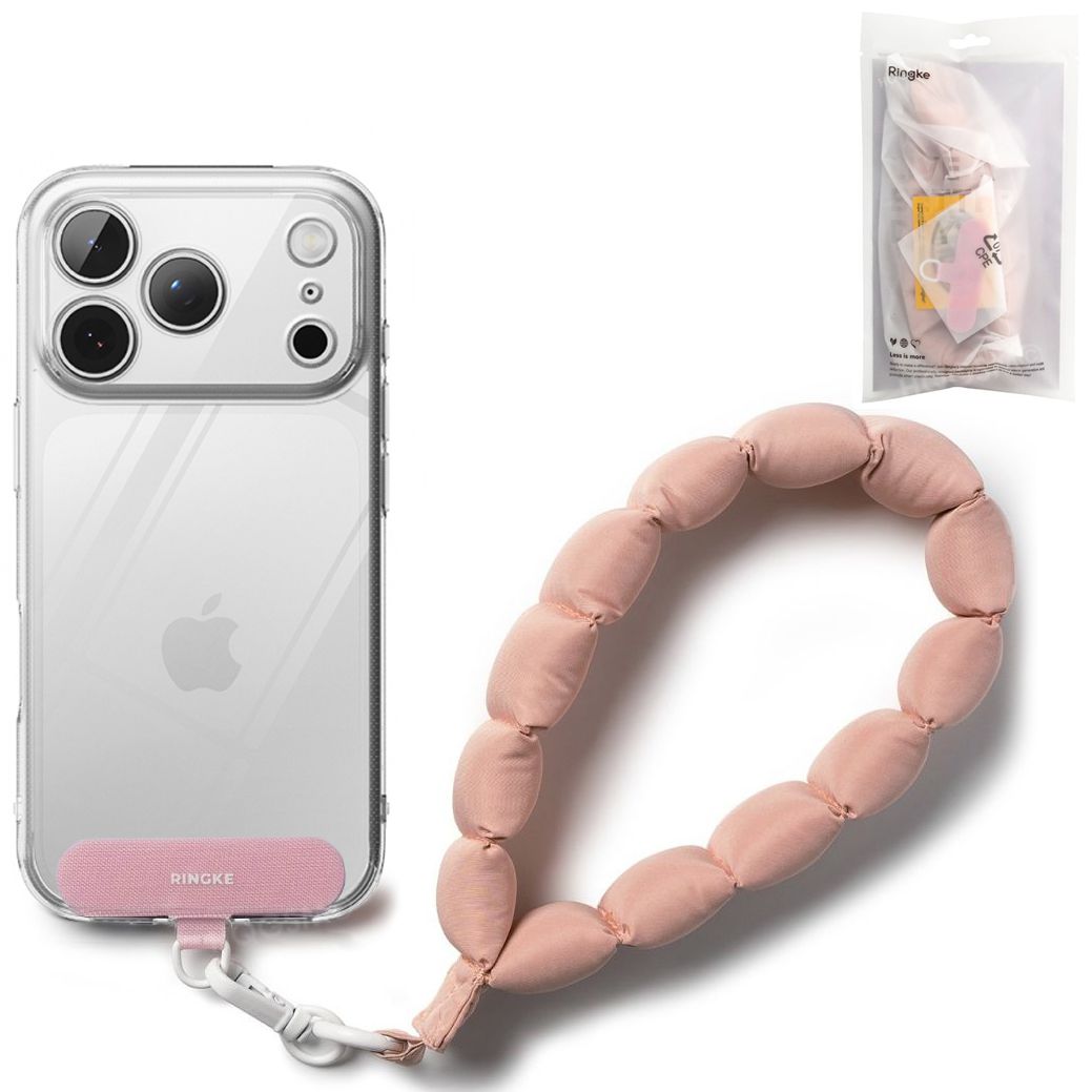 RINGKE Puffer Hand Strap | Miękka Smycz na Nadgarstek do Telefonu | Floral Pink