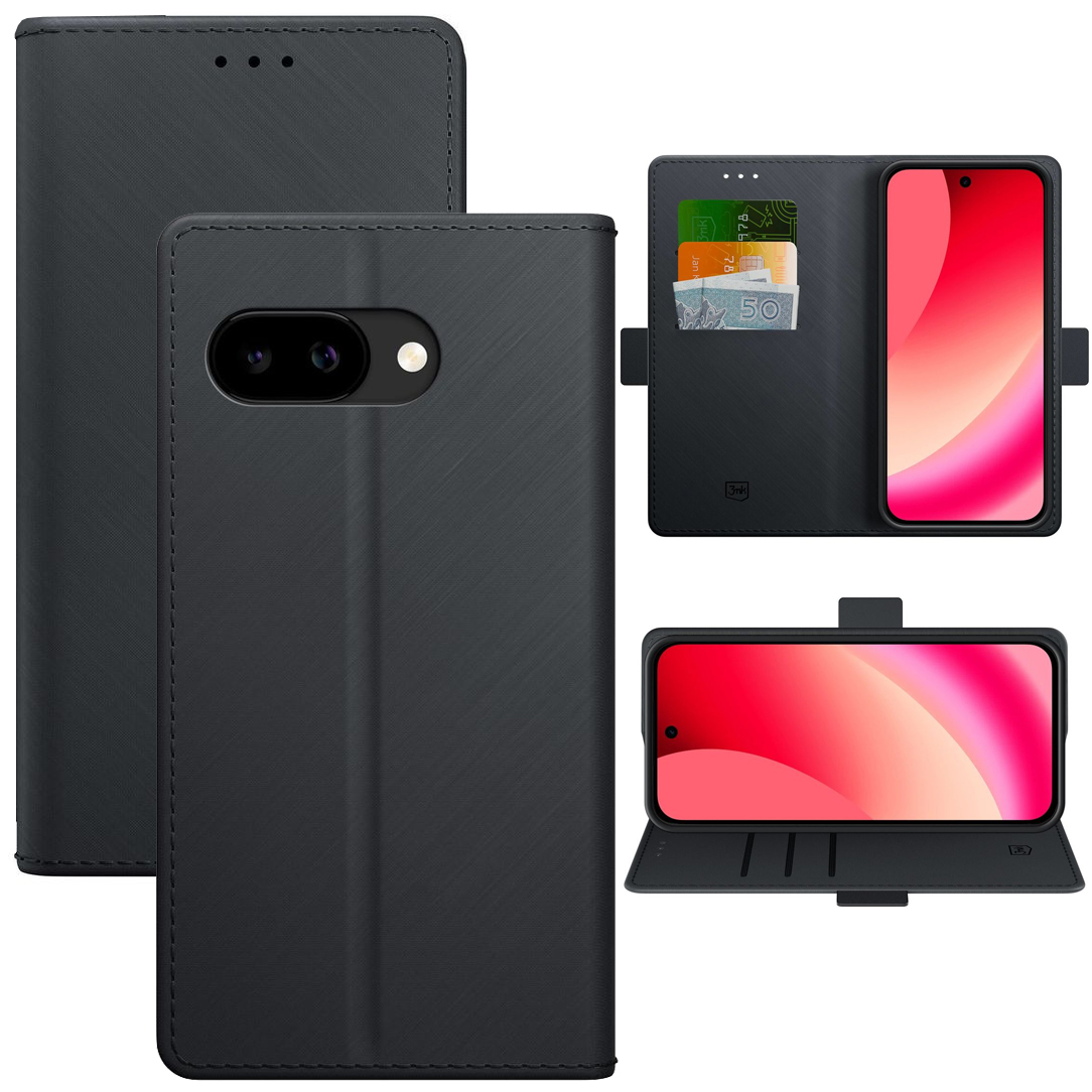 Zamykane Etui z Klapką | 3mk Wallet Case | Czarne do Google Pixel 10a