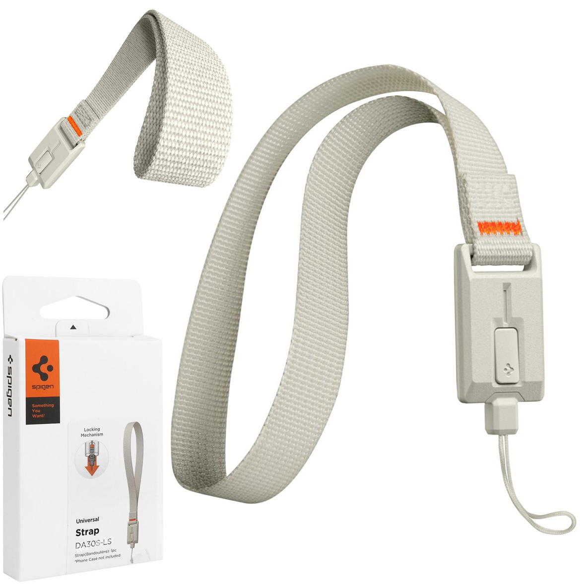 Spigen Classic LS Strap | Miękka Smycz na Nadgarstek do Telefonu | Stone