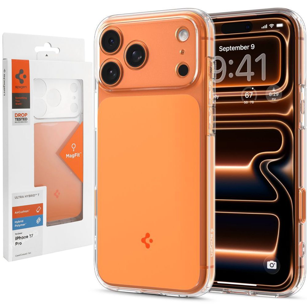 Etui SPIGEN Ultra Hybrid T MagSafe | Glossy Orange do Apple iPhone 17 Pro