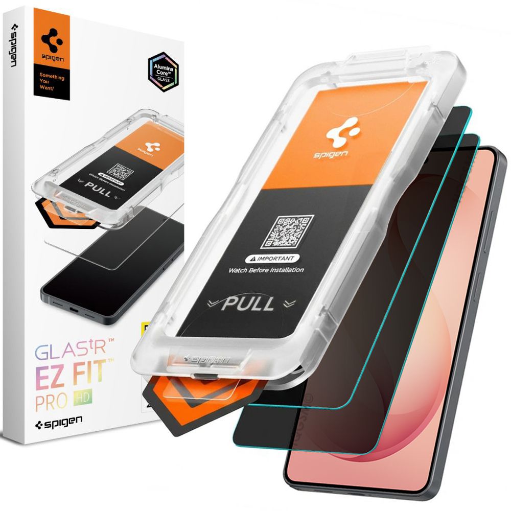 2x Szkło SPIGEN EZ Fit PRIVACY AluminaCore z aplikatorem do Samsung Galaxy S26