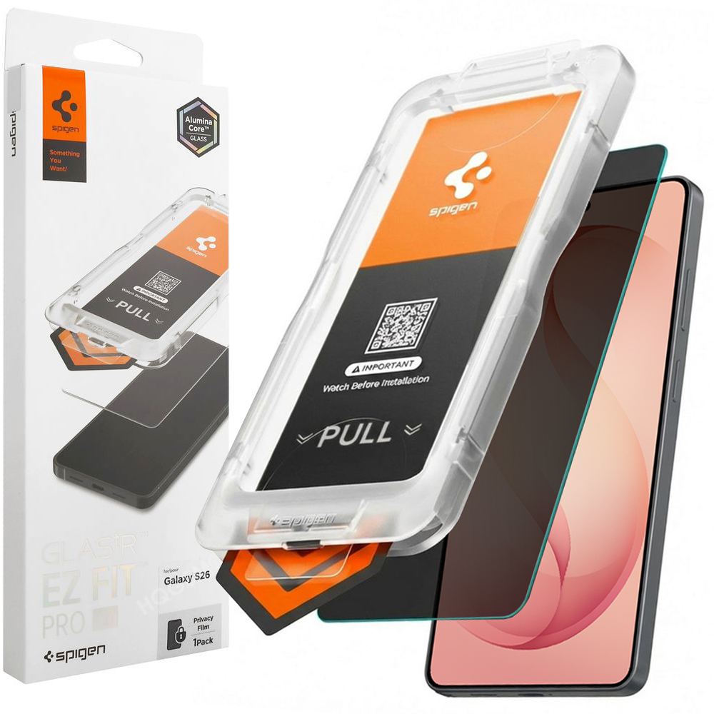 Szkło SPIGEN EZ Fit PRIVACY AluminaCore z aplikatorem do Samsung Galaxy S26