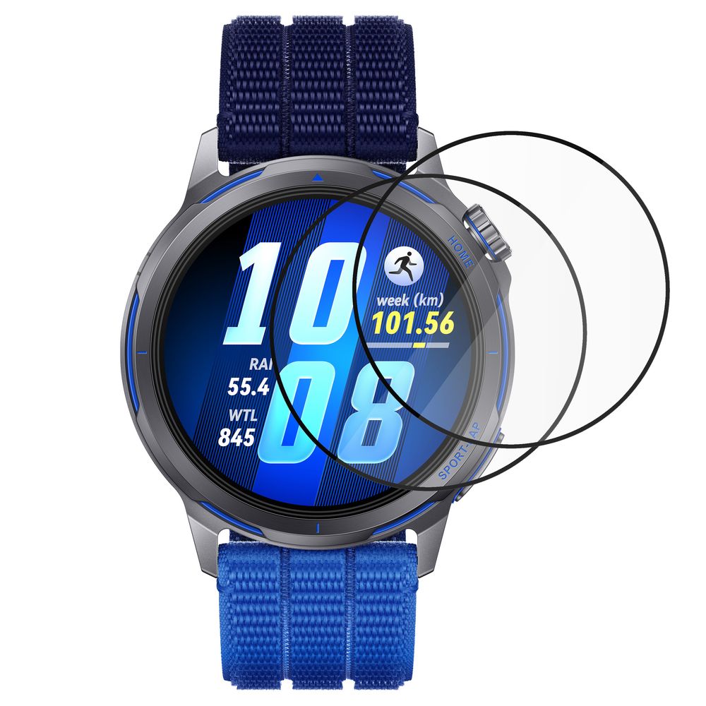 2x Szkło Hybrydowe | FULL COVER | Black do Huawei Watch GT Runner 2