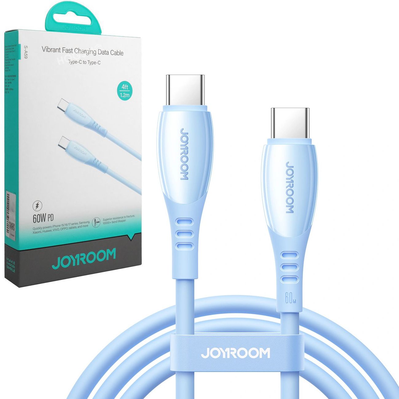 Joyroom | Szybki Kabel USB-C 60W PD QC3.0 | 1.2m | Niebieski